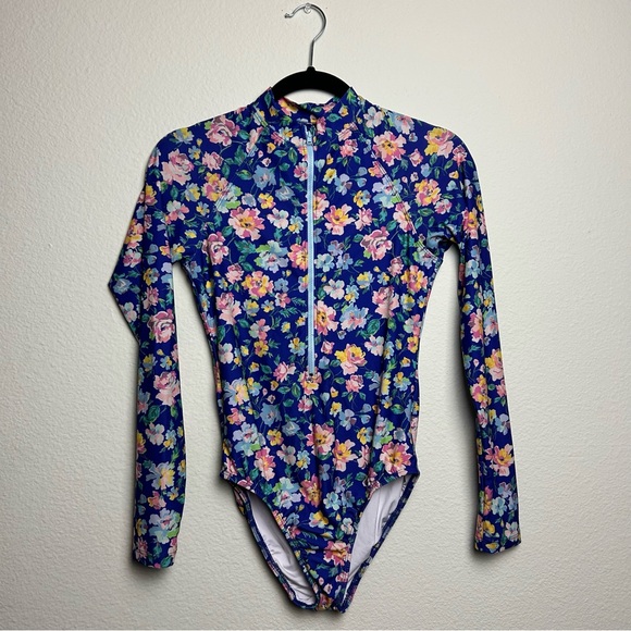 Shoshanna Standard Rash Guard Swim Floral Size 4 - Picture 2 of 9